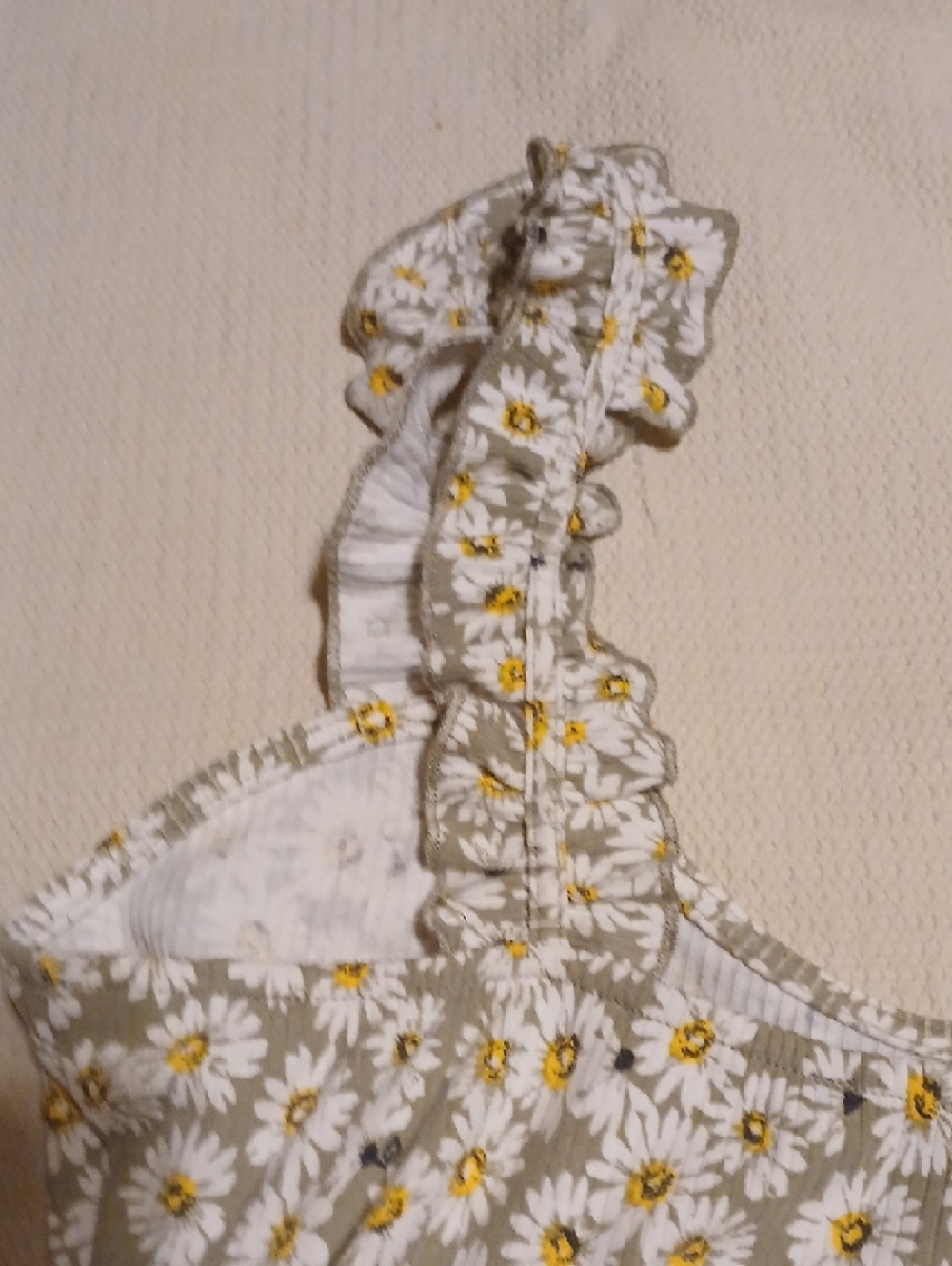 Daisy-Print Ruffle Strap  Bodysuit - Picture 3 of 9